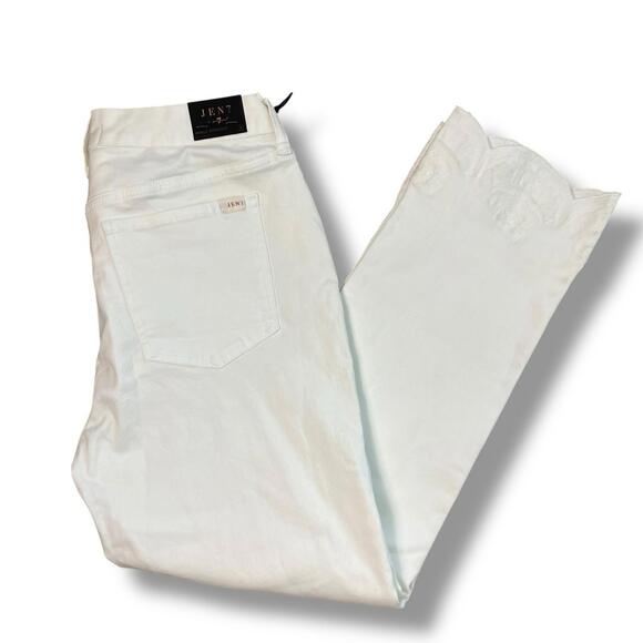 7 For All Mankind Jeans 8 White Embroidered Hem Cropped Coastal - Picture 1 of 9